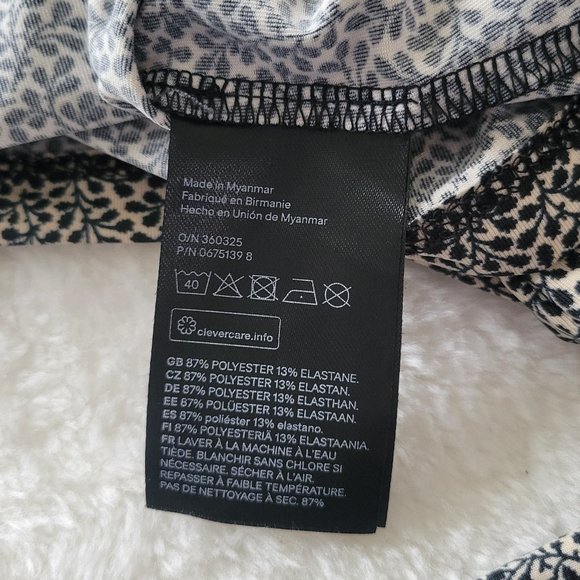 H&M Off Shoulders Top Cream and Dark Blue Size M NEW - Picture 5 of 5